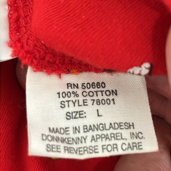 VTG Mickey & Co Womens Red Turtleneck Disney All Over Mickey Mouse Print Size L - Picture 6 of 11